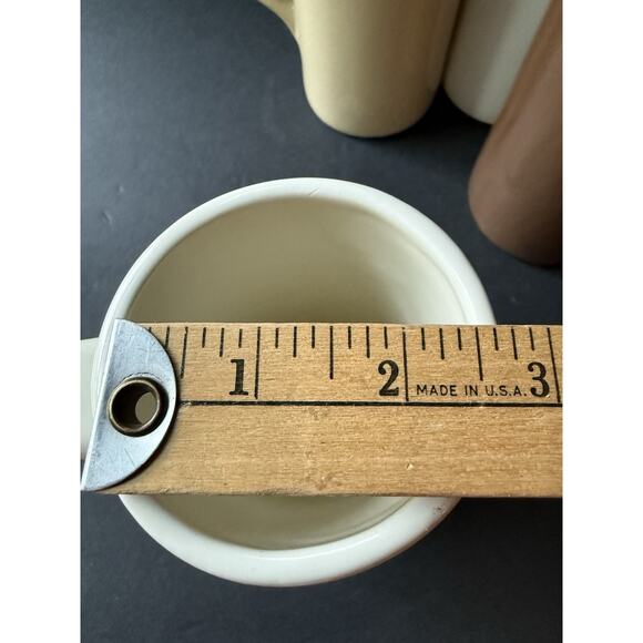 POTTERY BARN Studio BARBARA EIGEN Putty Tan Brown Tall Coffee Cup Mug Set(4) - Picture 5 of 10